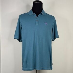 TOMMY BAHAMA Teal Pima Casual Polo L
